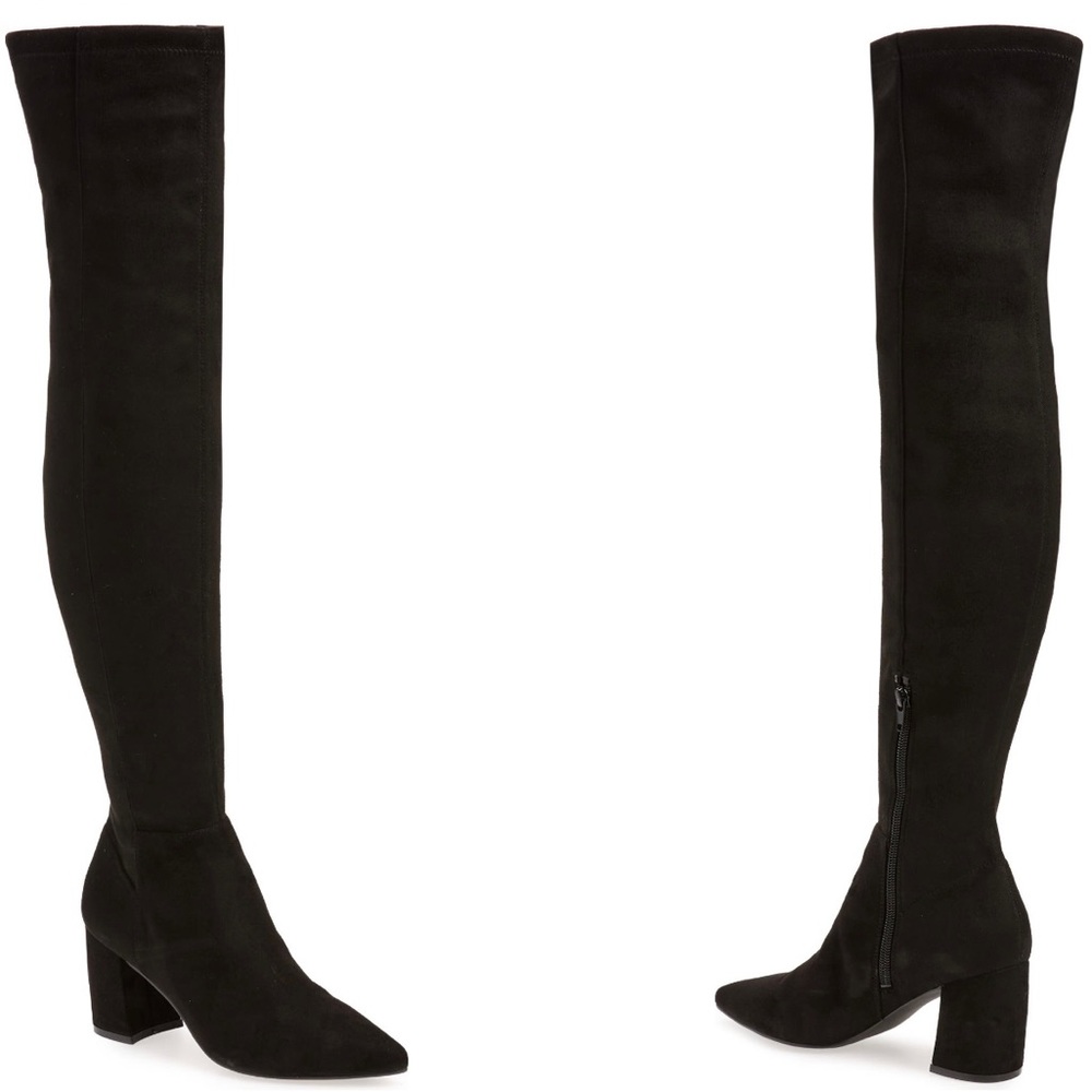 Steve Madden 9.5 over the knee suede black boots- brand new